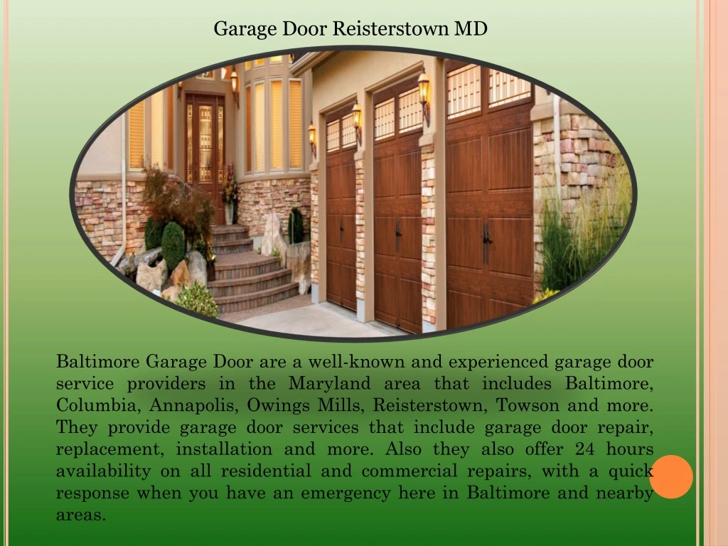 garage door reisterstown md