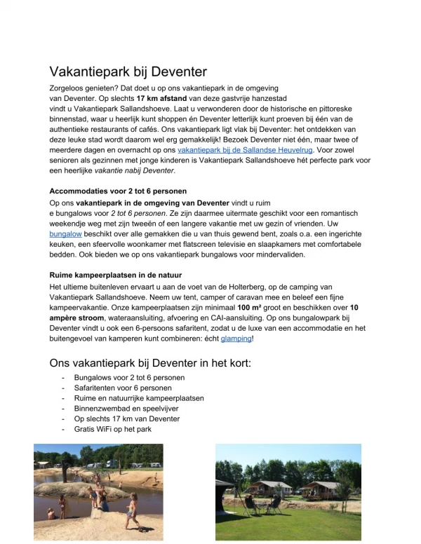 vakantiepark bij deventer