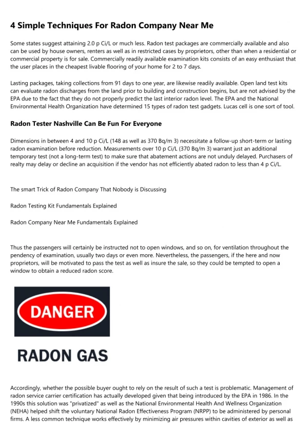 Facts About Radon Company Near Me Uncovered