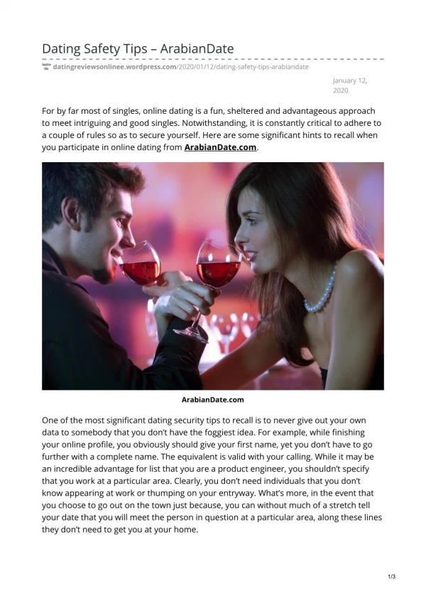 dating safety tips arabiandate