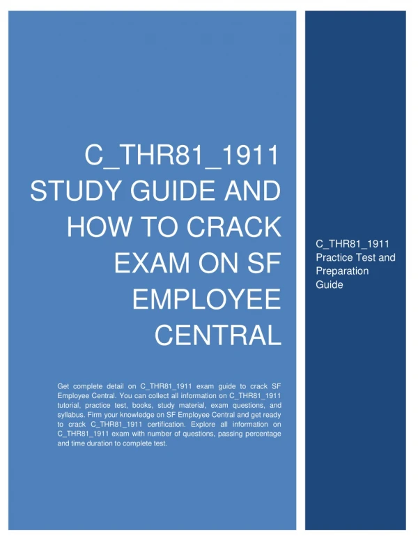 C_THR81_1911 Study Guide and How to Crack Exam on SF Employee Central