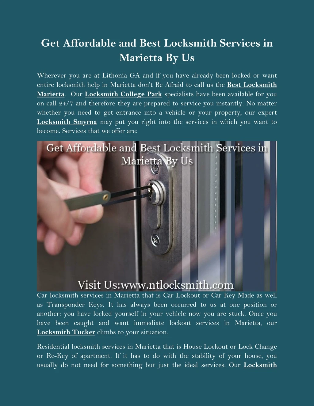 get affordable and best locksmith services