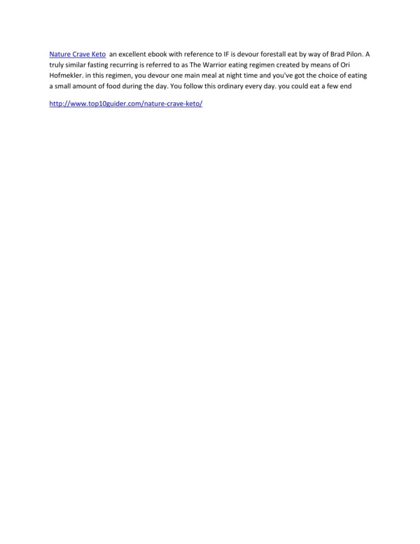 nature crave keto an excellent ebook with