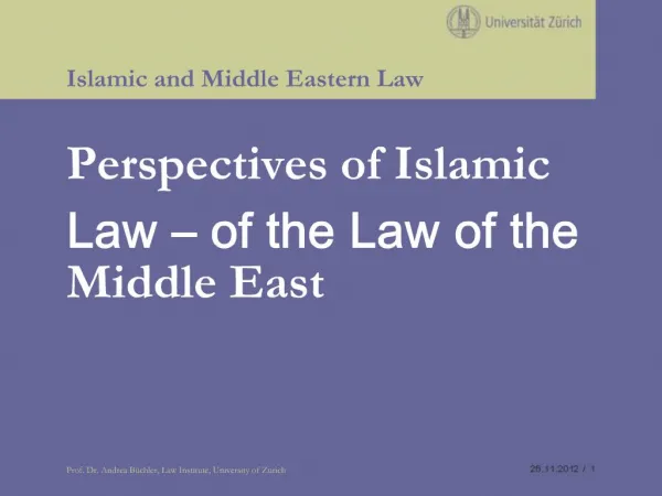 Islamic and Middle Eastern Law