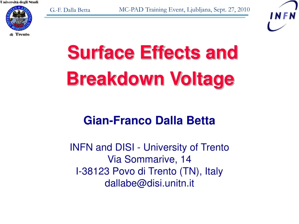 surface effects and breakdown voltage