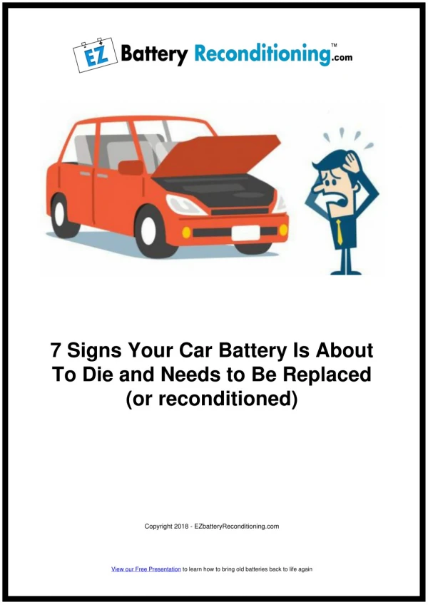 EZ Battery Reconditioning System PDF - Car Battery