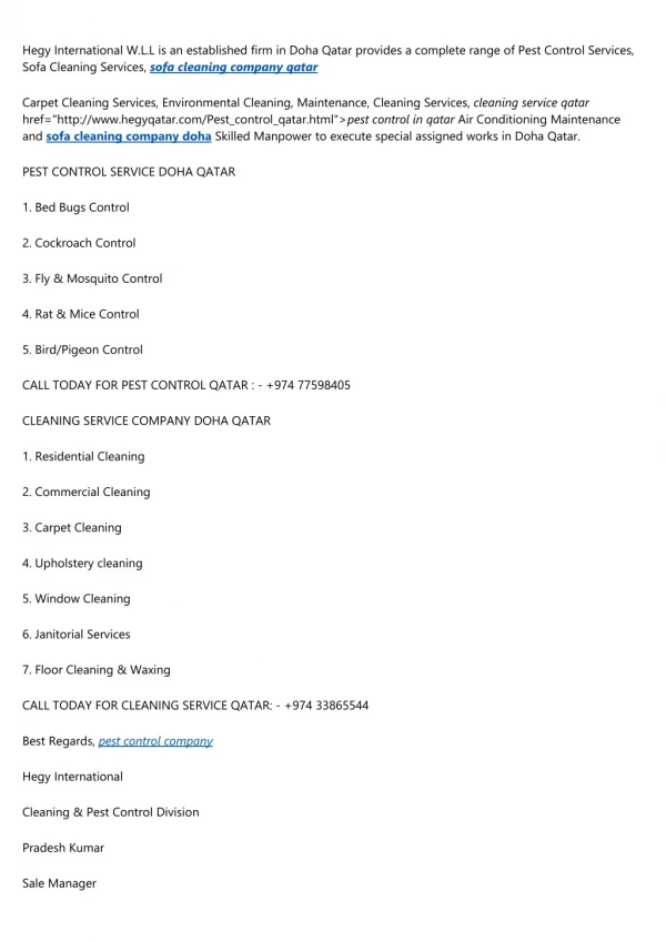 Pest Control Qatar