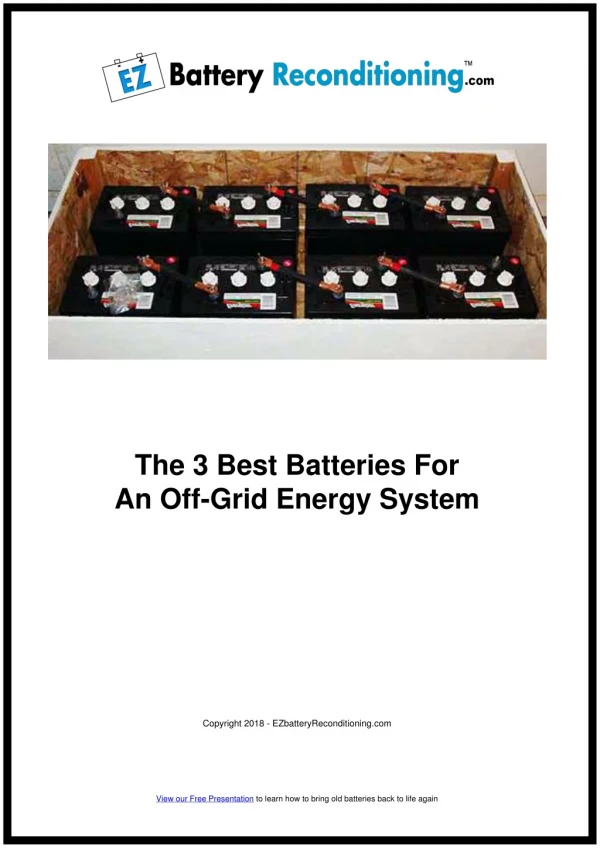 EZ Battery Reconditioning System PDF - Off-Grid System