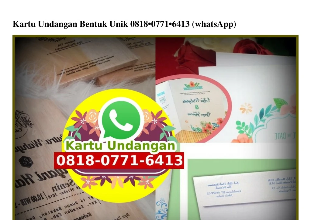 kartu undangan bentuk unik 0818 0771 6413 whatsapp