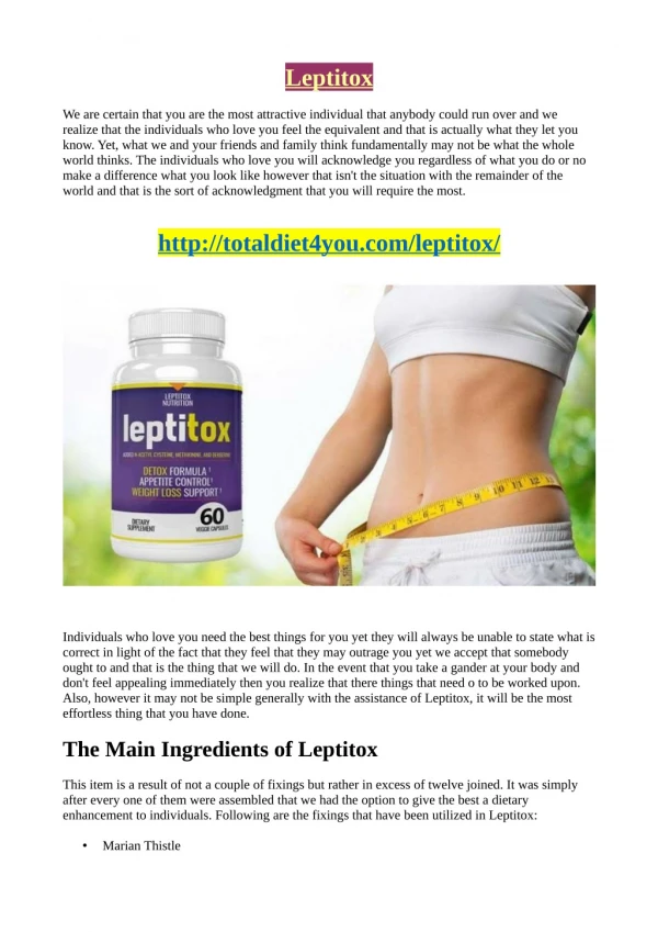 Are There Any Side Effects In leptitox?