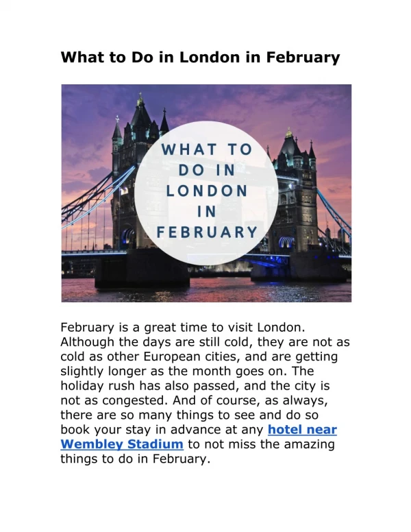 What to Do in London in February