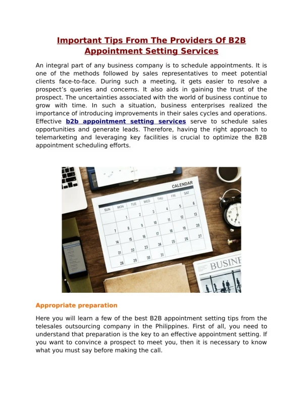 PPT - Services Of Sales Appointment Setting PowerPoint Presentation ...