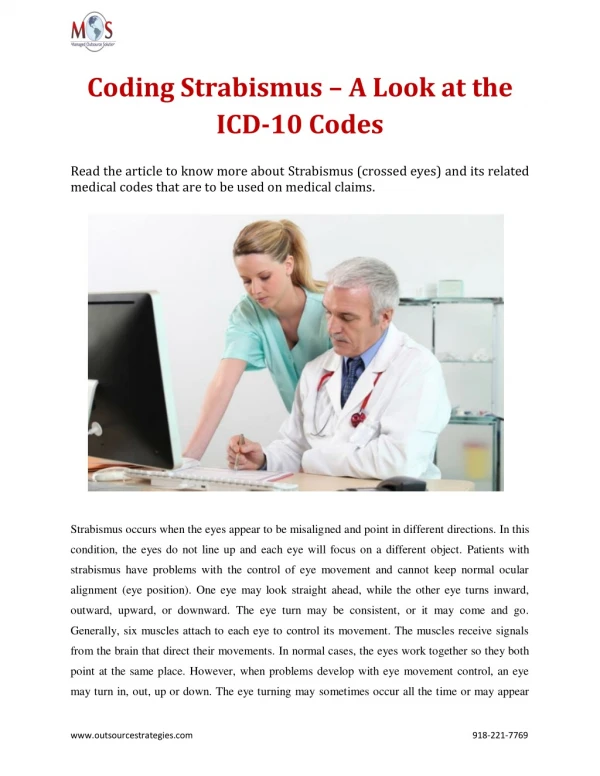 Coding Strabismus – A Look at the ICD-10 Codes