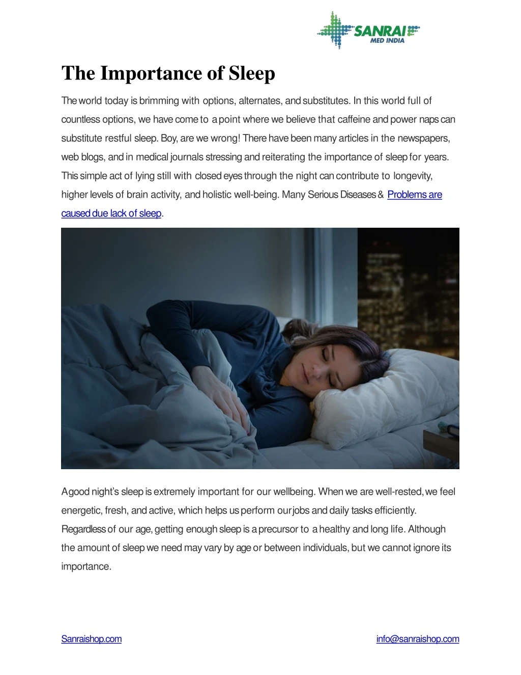 the importance of sleep