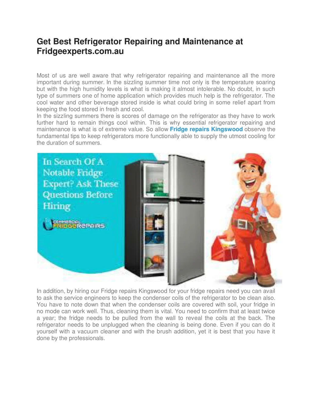 get best refrigerator repairing and maintenance