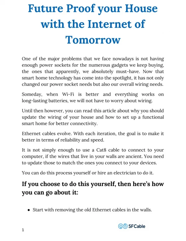 future proof your house with the internet
