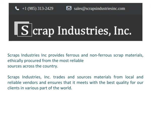 Best Industrial Scrap | Scraps Industries Inc