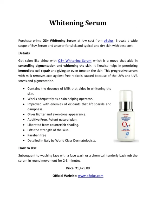 whitening serum