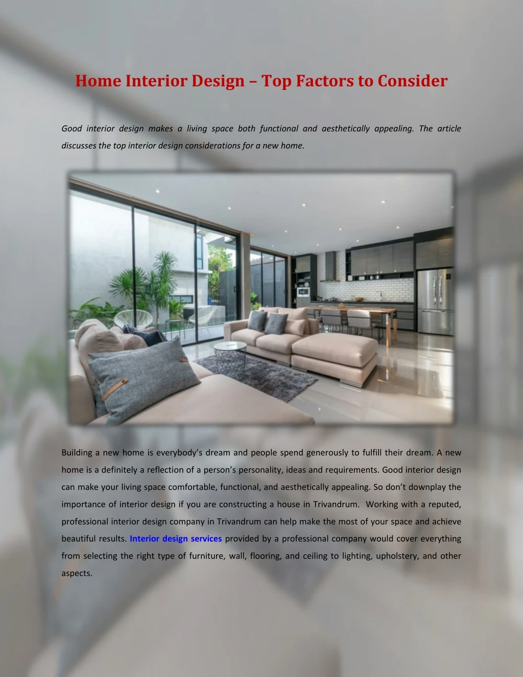 home interior design top factors to consider