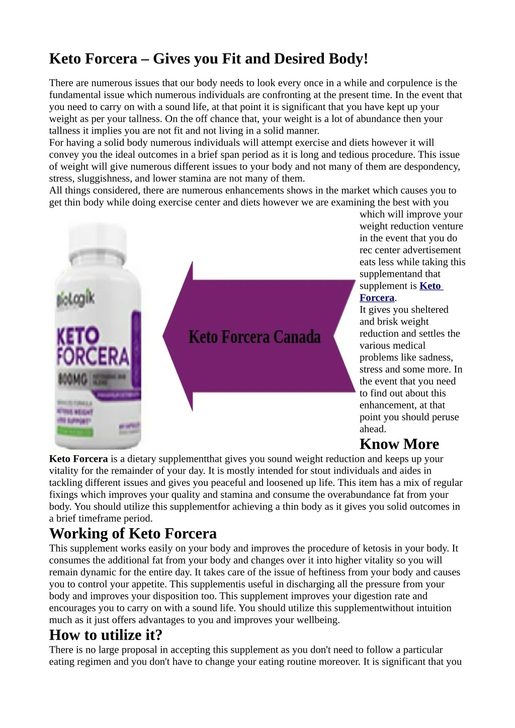 keto forcera gives you fit and desired body