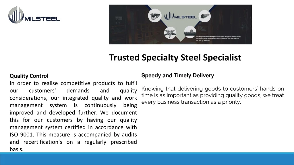 trusted specialty steel specialist