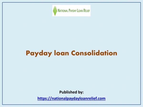 Payday loan Consolidation