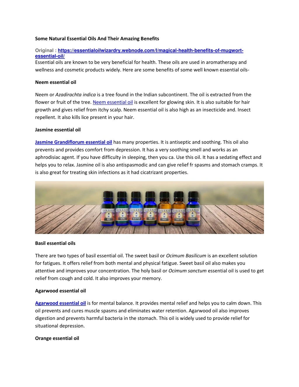 some natural essential oils and their amazing