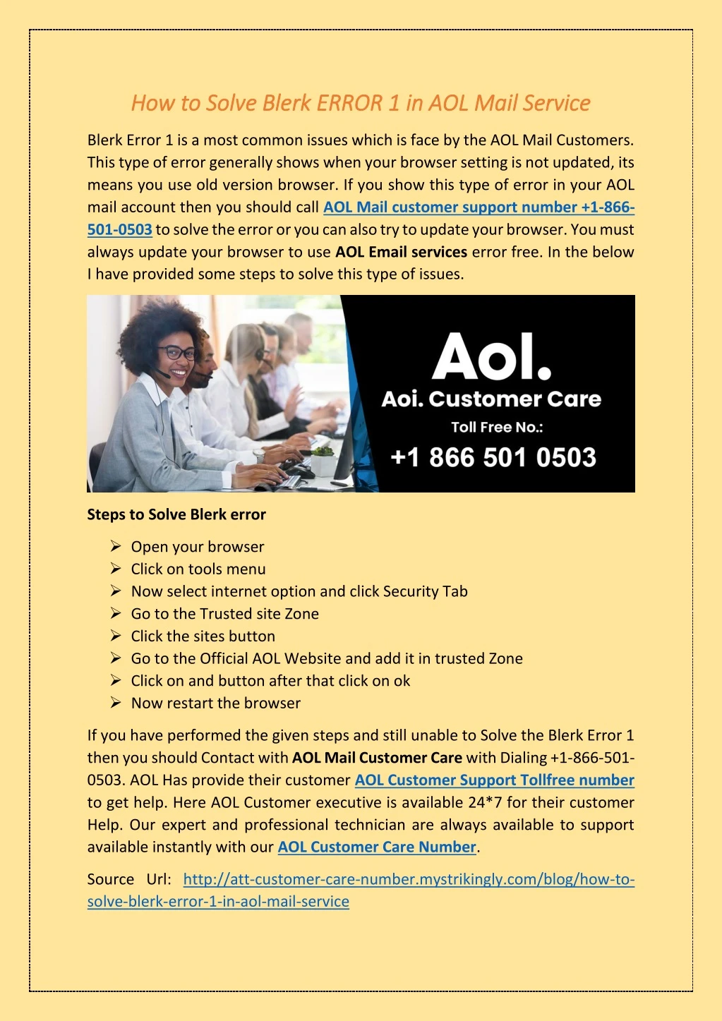how to solve blerk error 1 in aol mail service