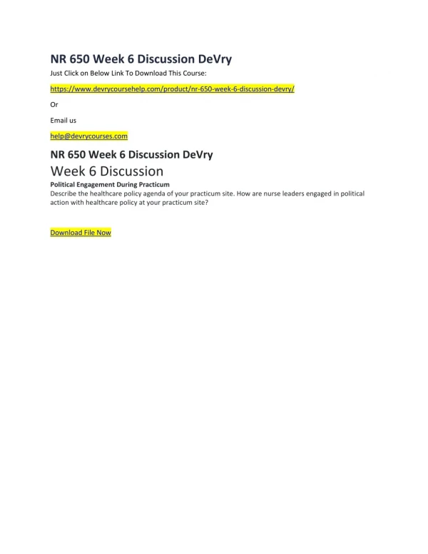 nr 650 week 6 discussion devry just click