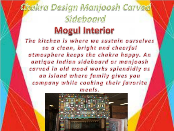 chakra design manjoosh carved sideboard
