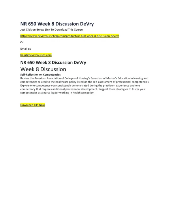 nr 650 week 8 discussion devry just click