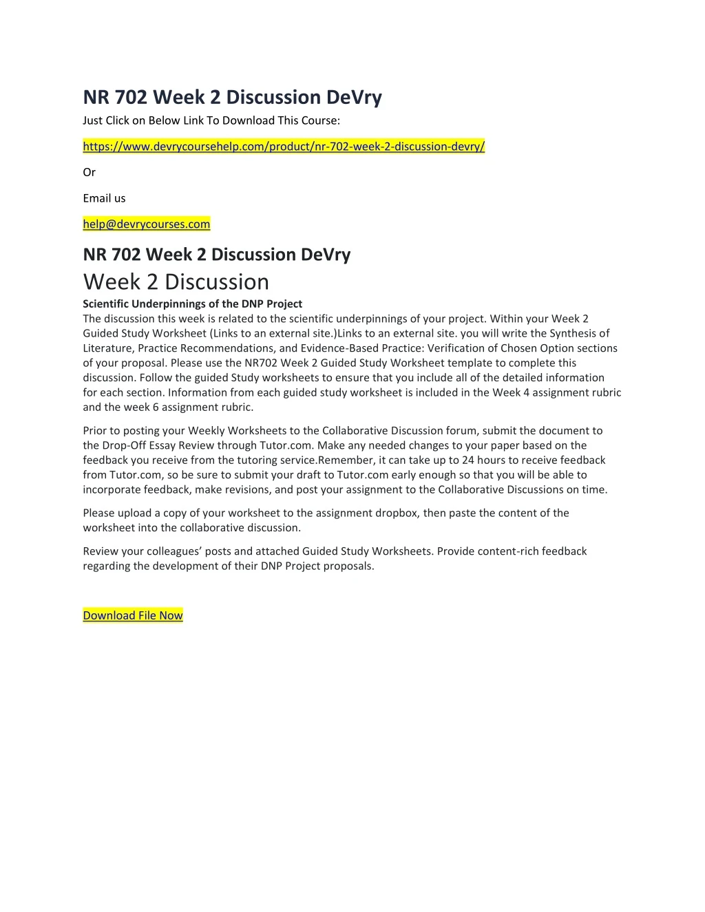 nr 702 week 2 discussion devry just click