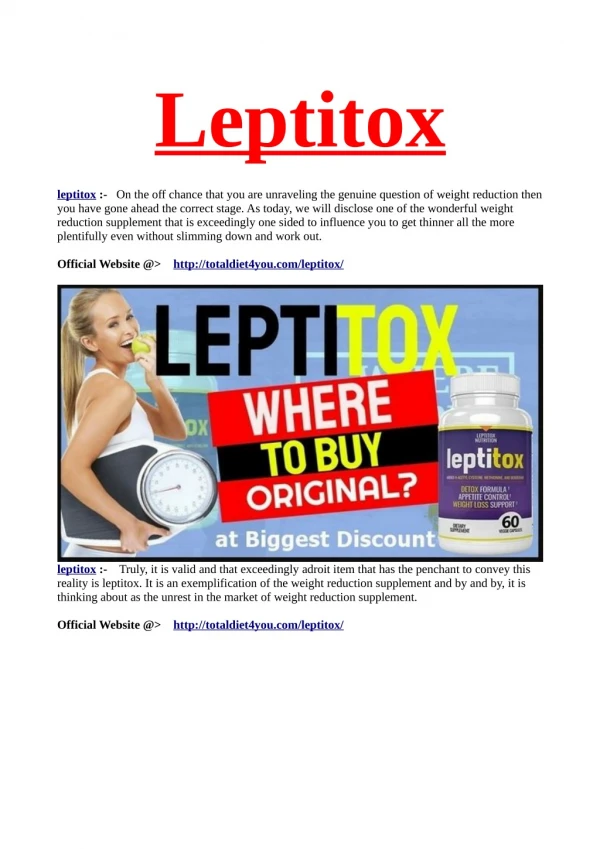 How Leptitox Is Going To Change Your Business Strategies