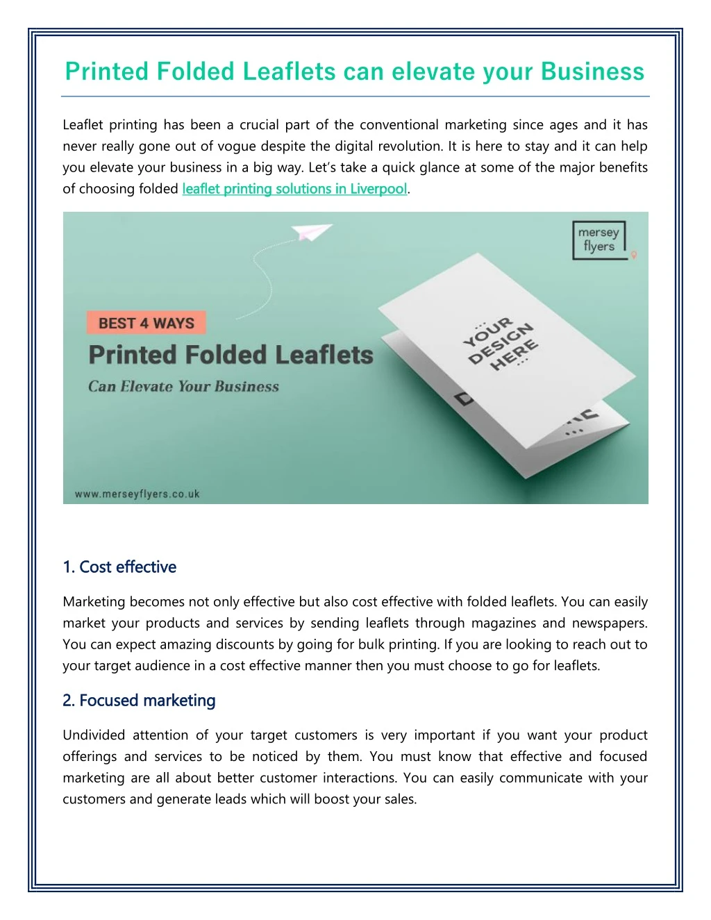 printed folded leaflets can elevate your business