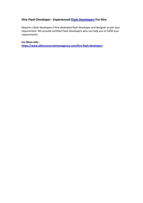 hire flash developer experienced flash developers