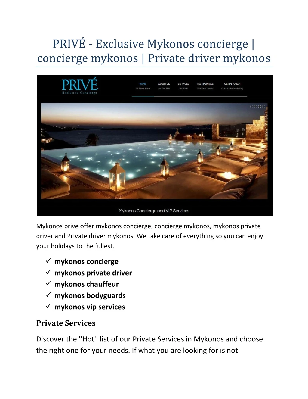 priv exclusive mykonos concierge concierge