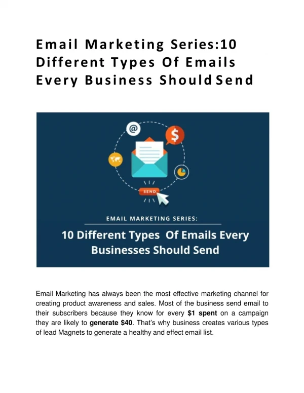 email marketing series 10 different types of emails every business should send
