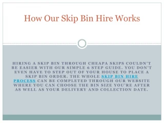 How Our Skip Bin Hire Works - slide 1