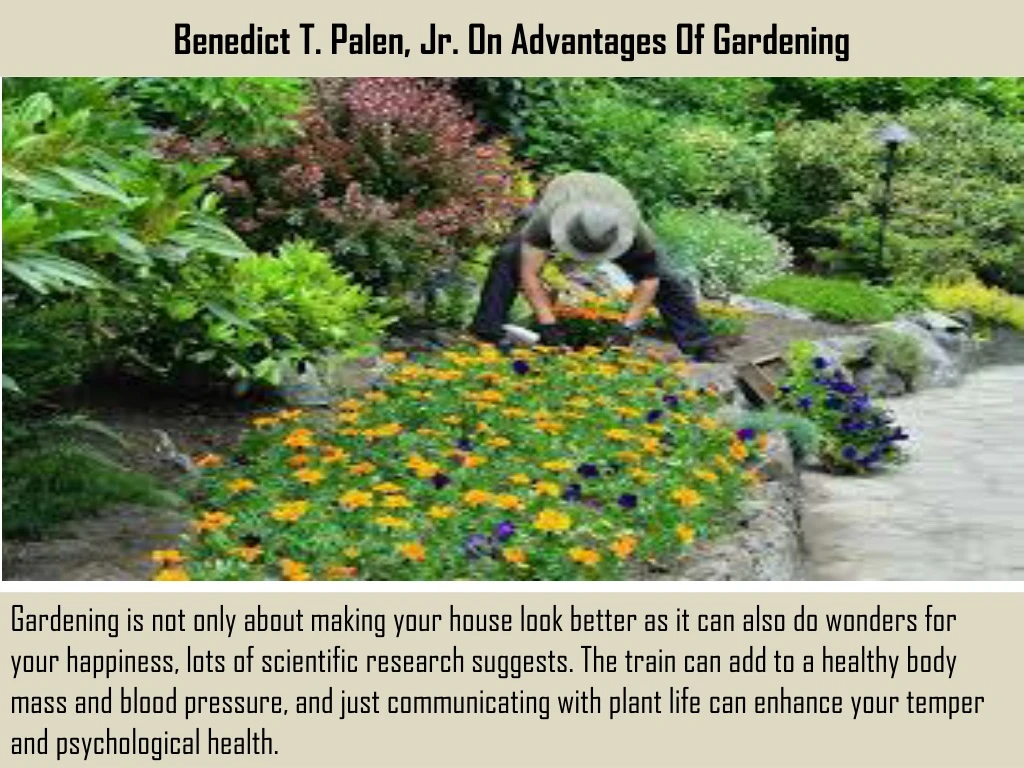 benedict t palen jr on advantages of gardening