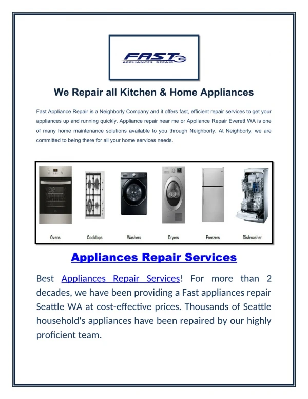 Best Appliances Repair Services