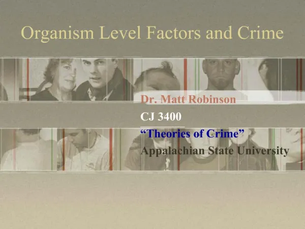 Organism Level Factors and Crime