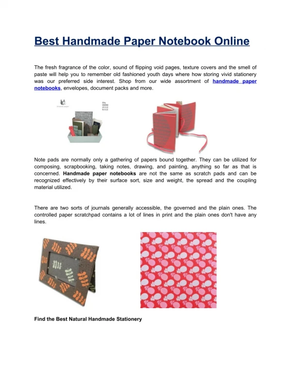 best handmade paper notebook online