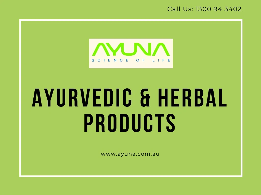 ayurvedic herbal products
