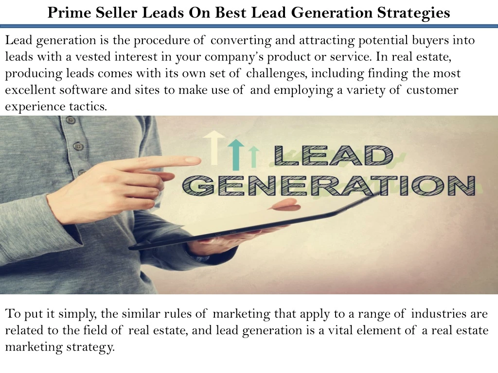 prime seller leads on best lead generation