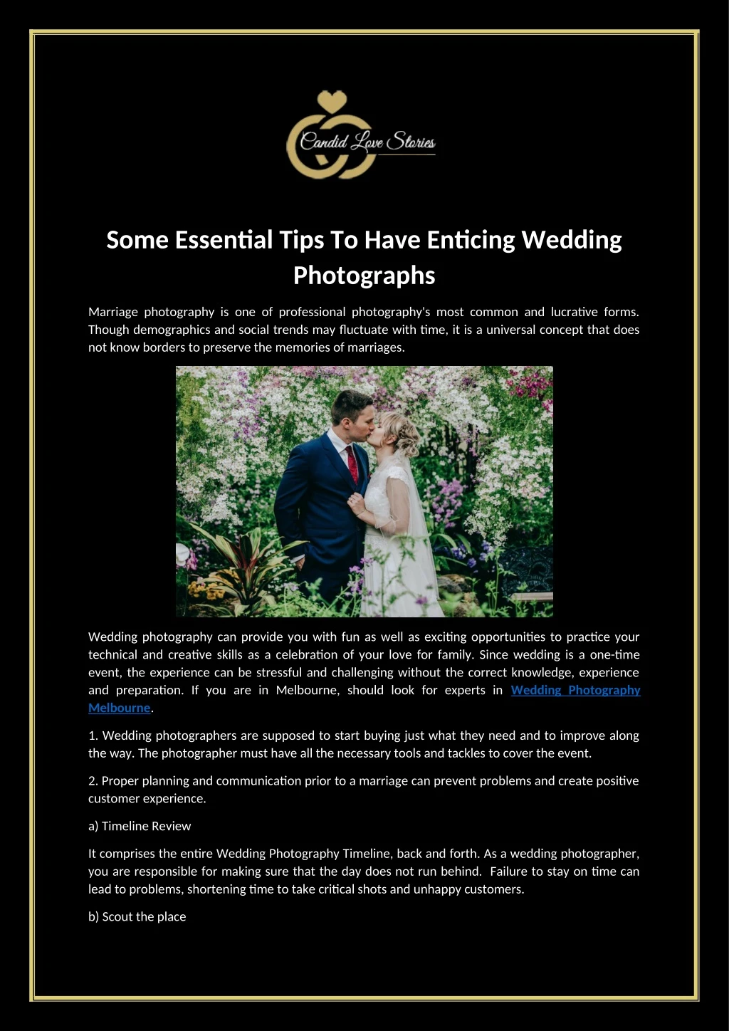 some essential tips to have enticing wedding