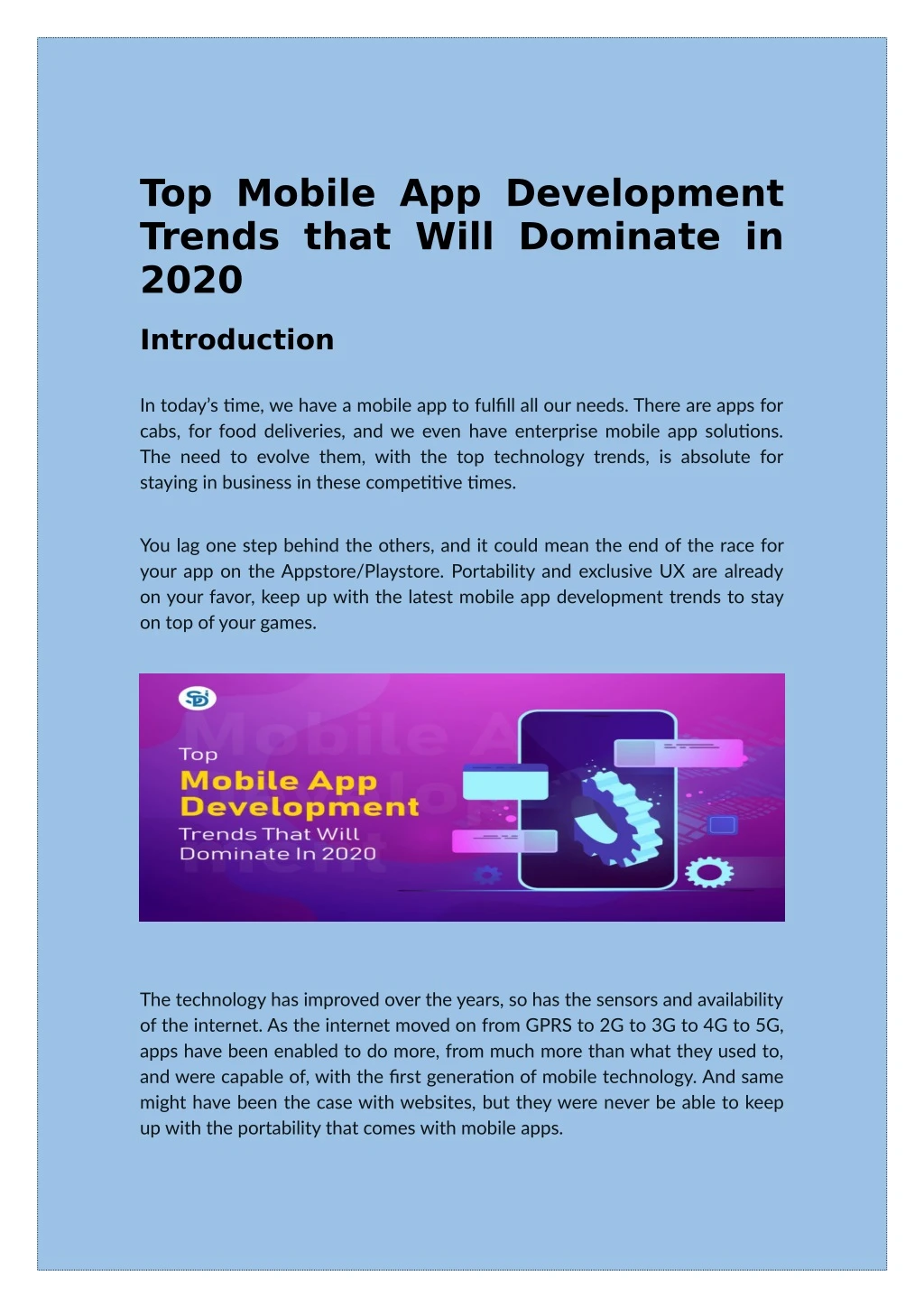 top mobile app development trends that will