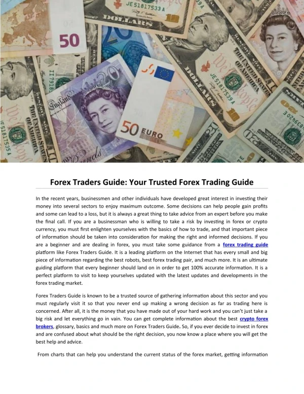 Forex Traders Guide: Your Trusted Forex Trading Guide