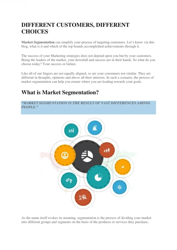 Benefits of Market Segmentation