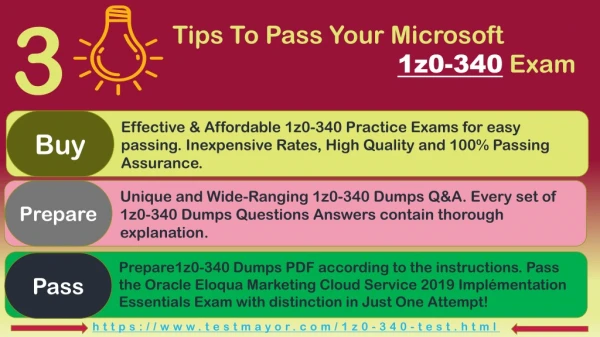 Most Reliable & relevant Oracle 1z0-340 Exam Dumps [2019] - Shortcut to Success