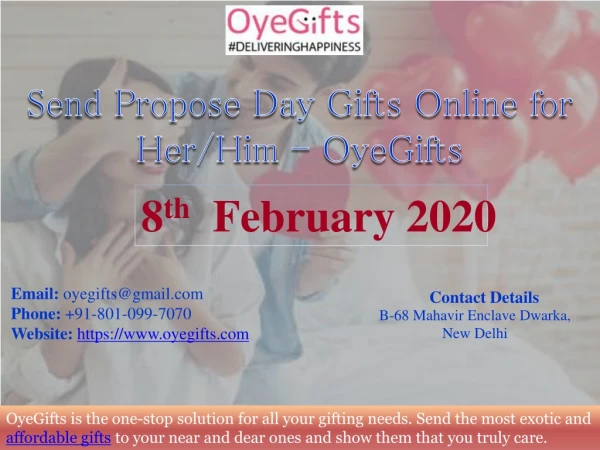 Send Propose Day Gifts Online for Her/Him - OyeGifts